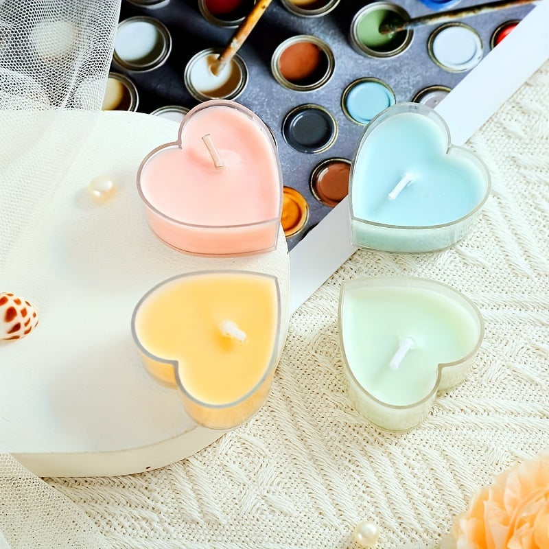 10 Heart-Shaped Unscented Tea Candles, Each Can Burn for 3 Hours, Wedding Supplies, Indoor Decoration, Creative Heart-Shaped Candles, Birthday Confession, Proposal, Love Candles