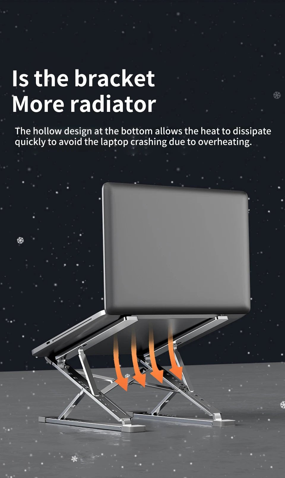 Adjustable Aluminum Laptop Stand for MacBook, Foldable Cooling Table - PureShop