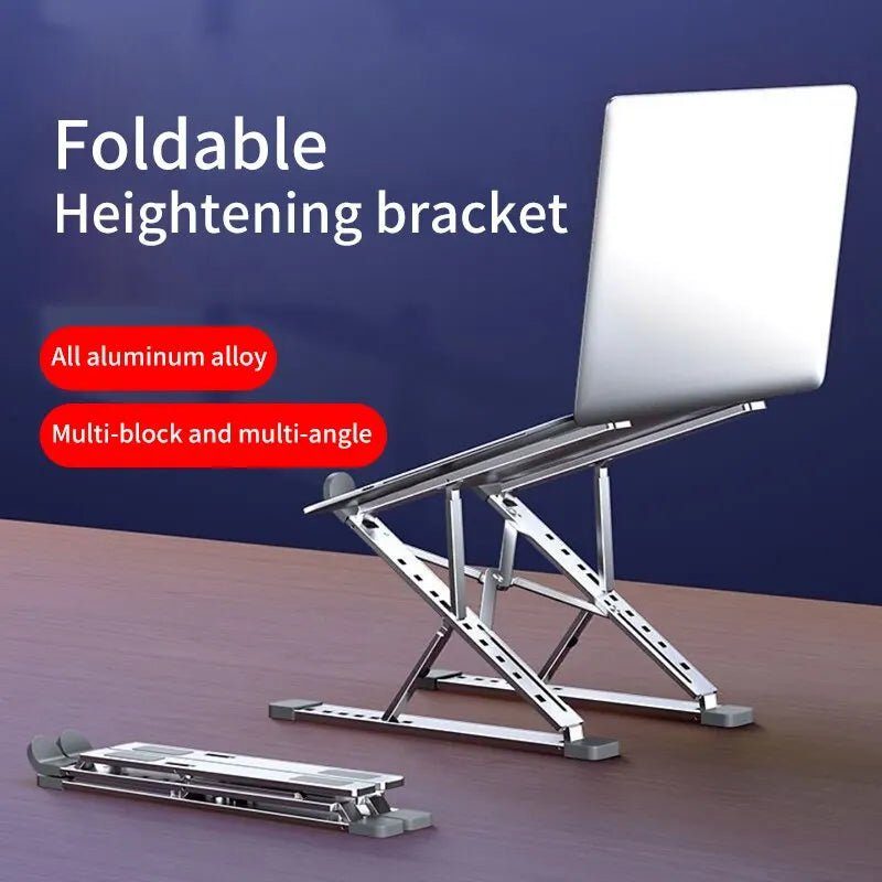 Adjustable Aluminum Laptop Stand for MacBook, Foldable Cooling Table - PureShop