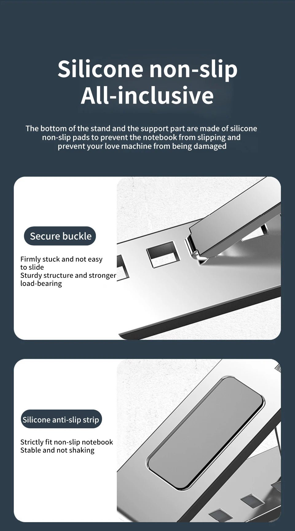 Adjustable Aluminum Laptop Stand for MacBook, Foldable Cooling Table - PureShop