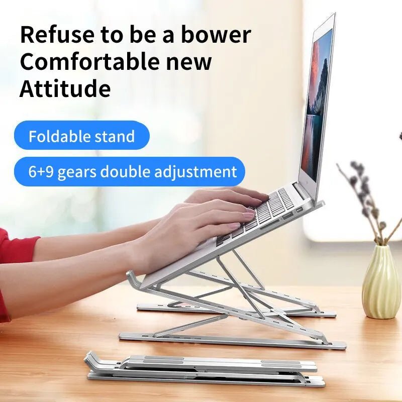 Adjustable Aluminum Laptop Stand for MacBook, Foldable Cooling Table - PureShop