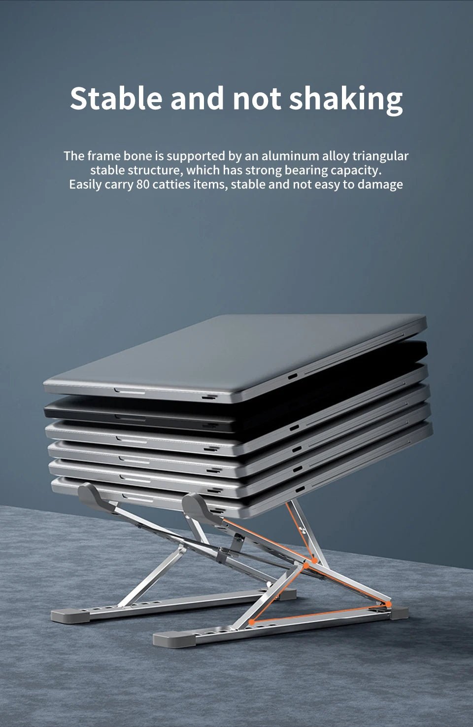 Adjustable Aluminum Laptop Stand for MacBook, Foldable Cooling Table - PureShop