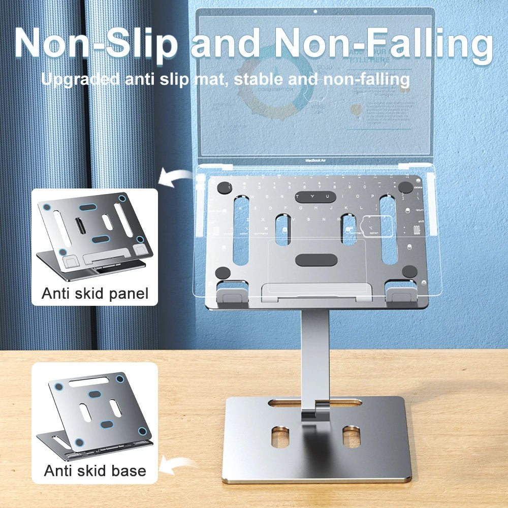 Adjustable Aluminum Laptop Stand with Foldable Base - PureShop