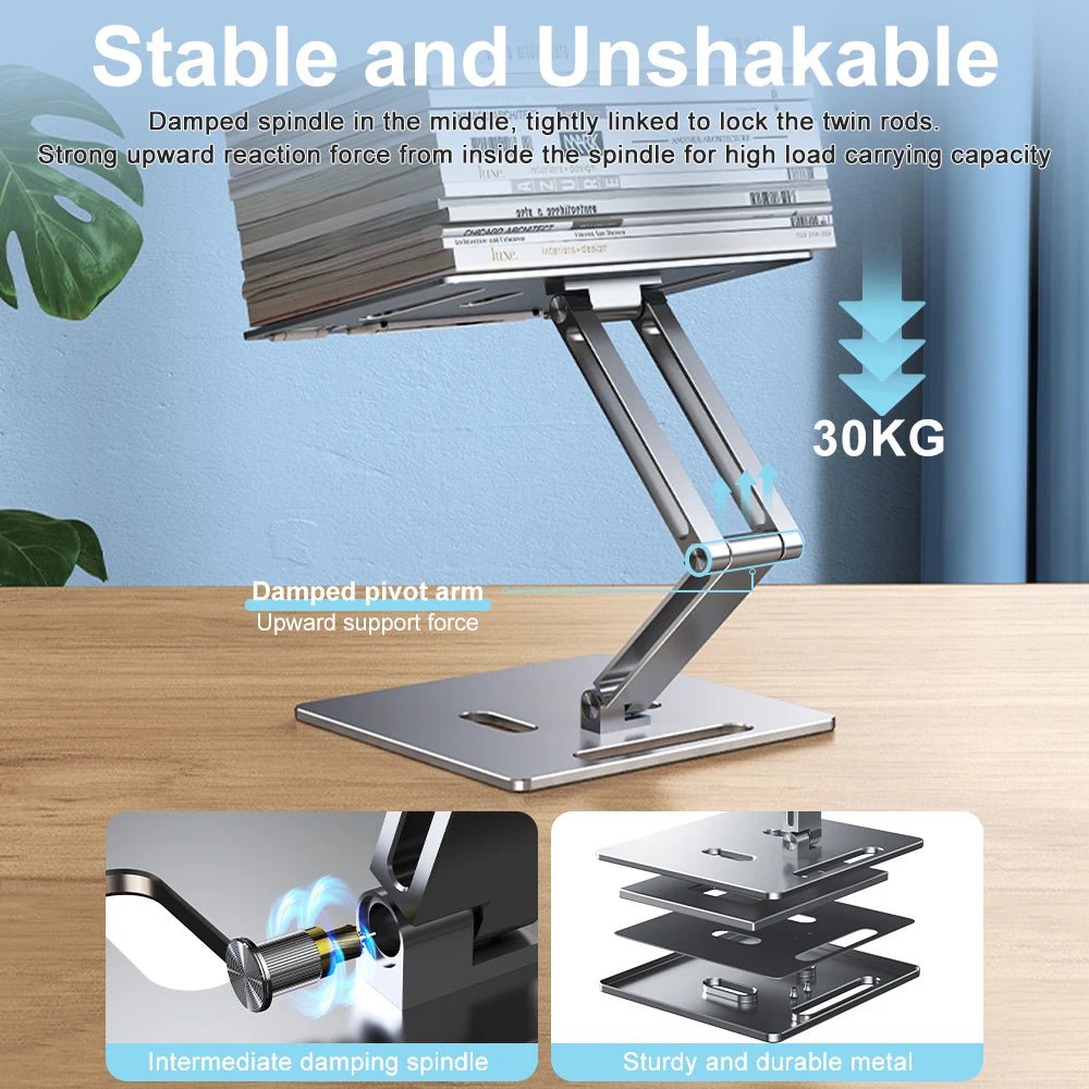 Adjustable Aluminum Laptop Stand with Foldable Base - PureShop