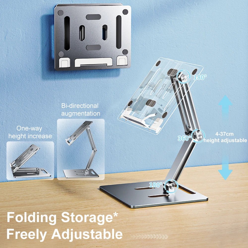 Adjustable Aluminum Laptop Stand with Foldable Base - PureShop