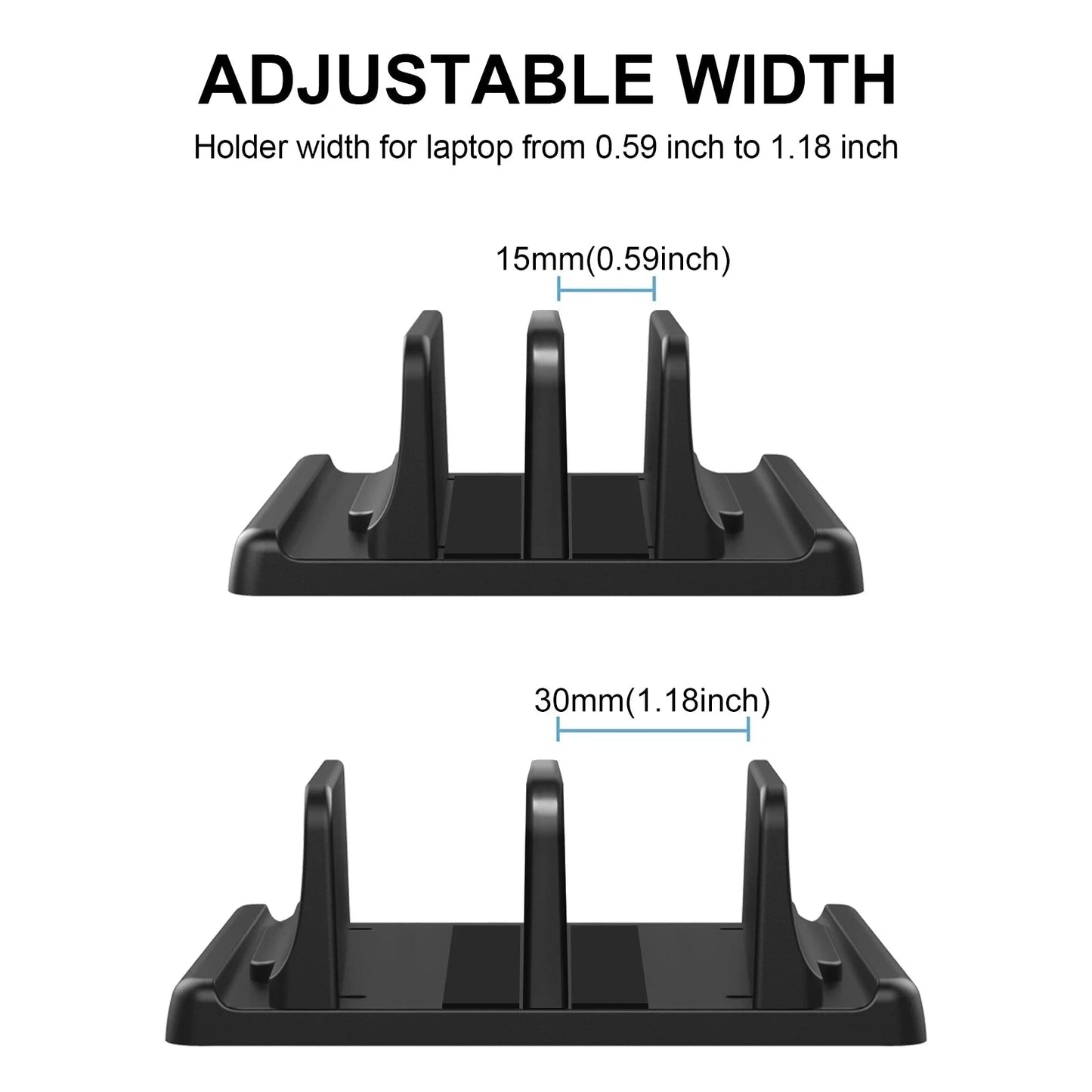 Adjustable Vertical Laptop Stand Space-Saving Dock - PureShop