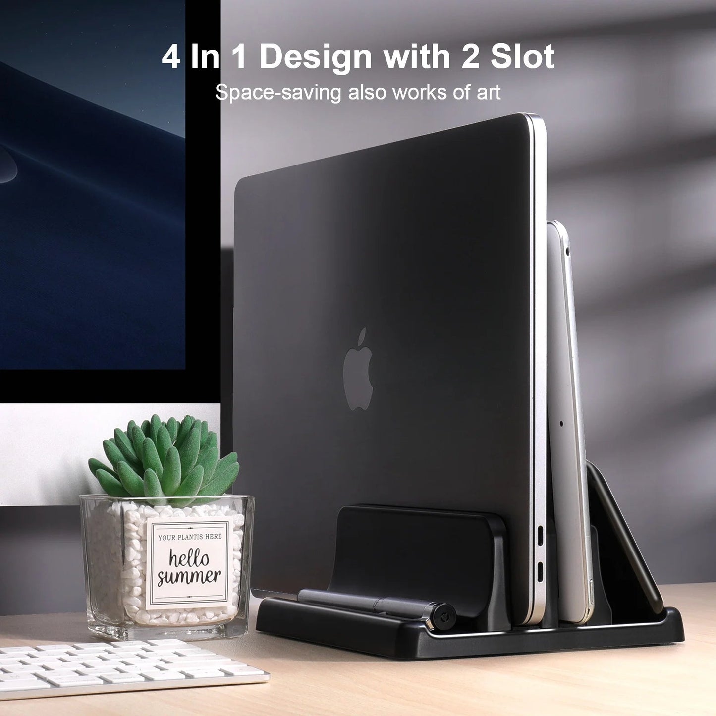 Adjustable Vertical Laptop Stand Space-Saving Dock - PureShop