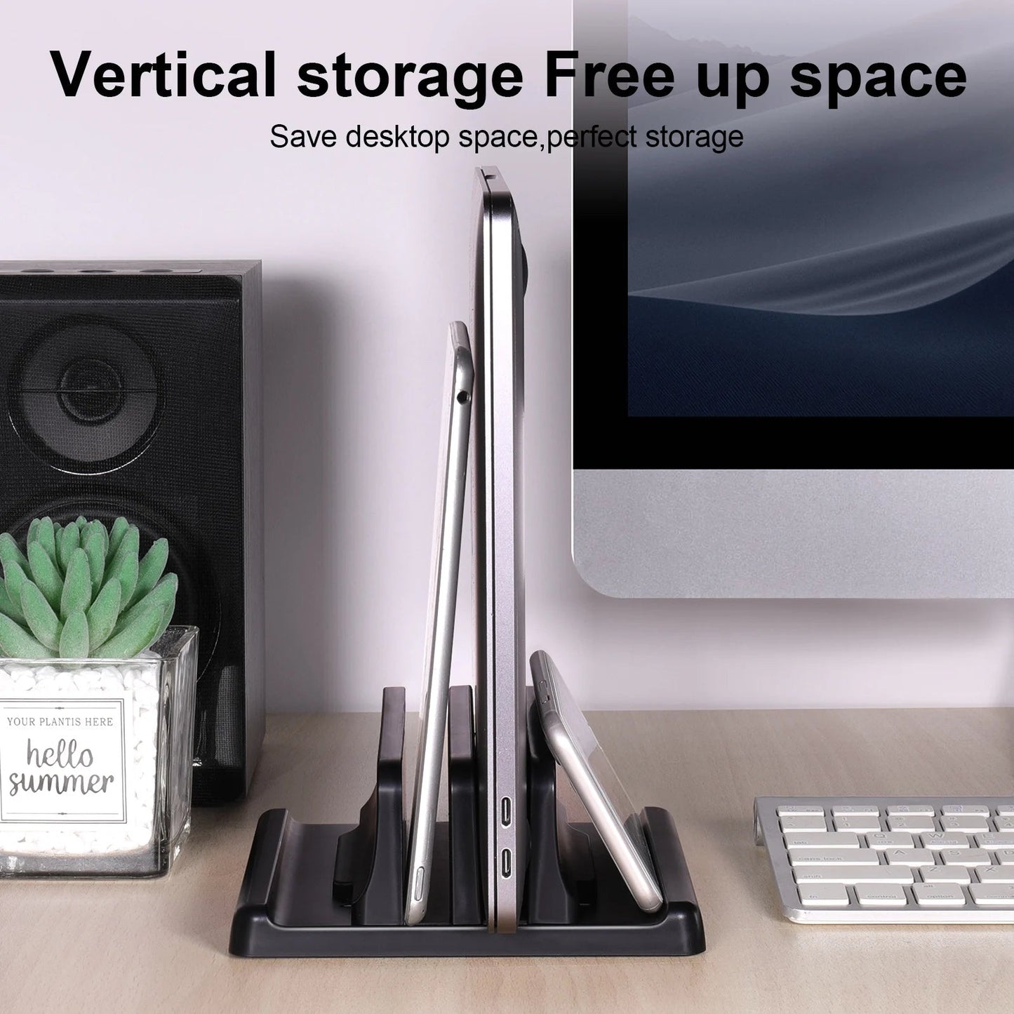 Adjustable Vertical Laptop Stand Space-Saving Dock - PureShop
