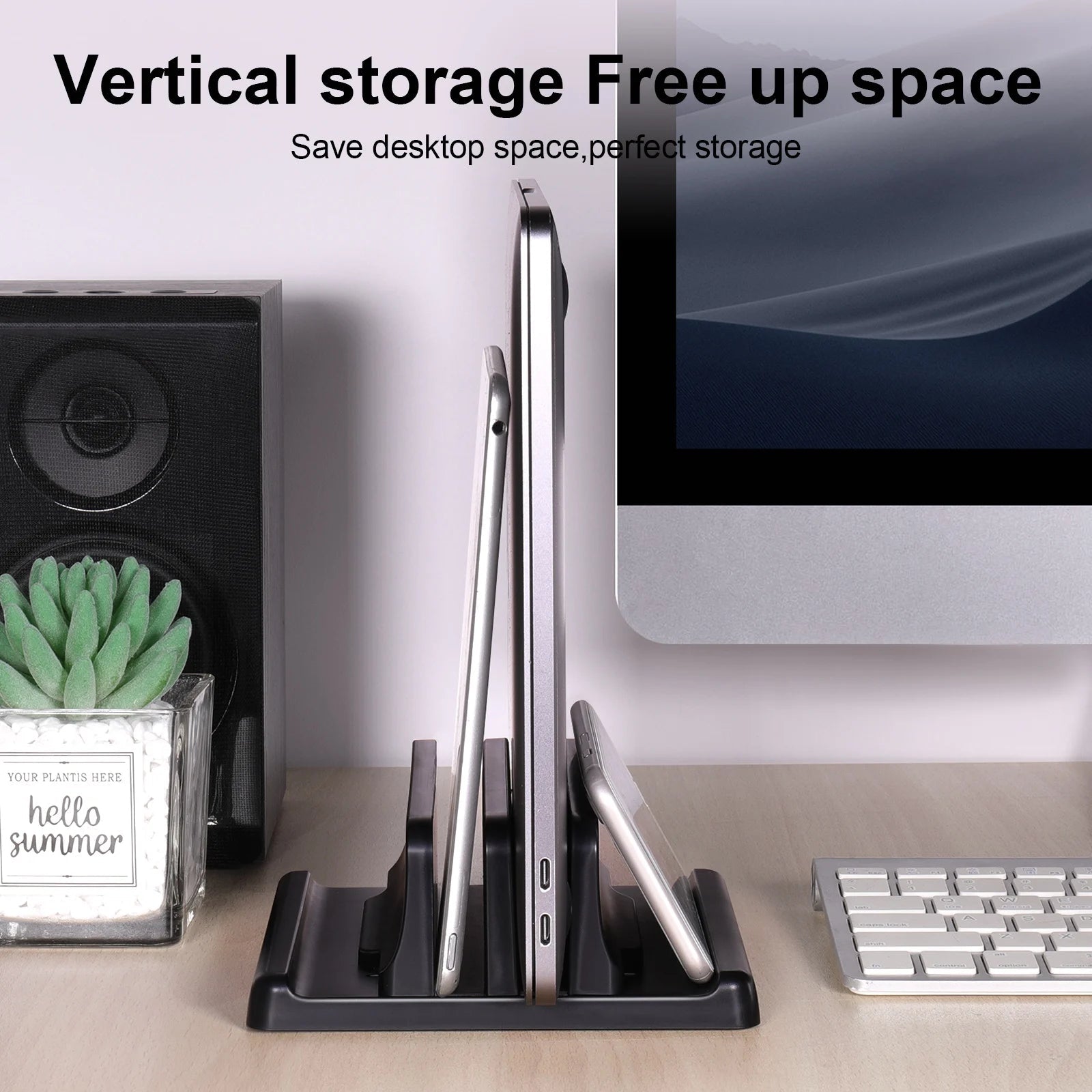 Adjustable Vertical Laptop Stand Space-Saving Dock - PureShop