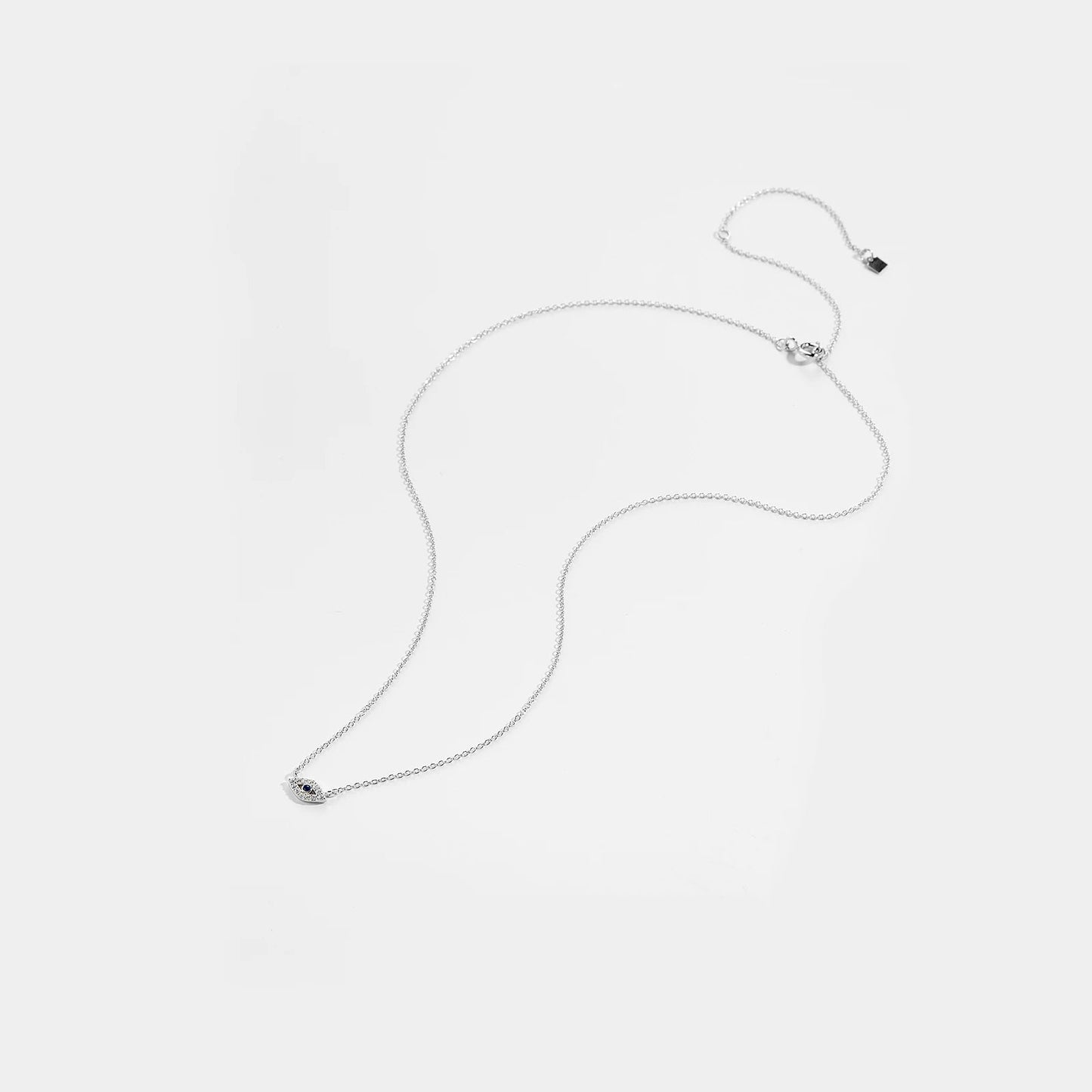 Sterling Silver Gold Locky Eye Blue Necklace - PureShop