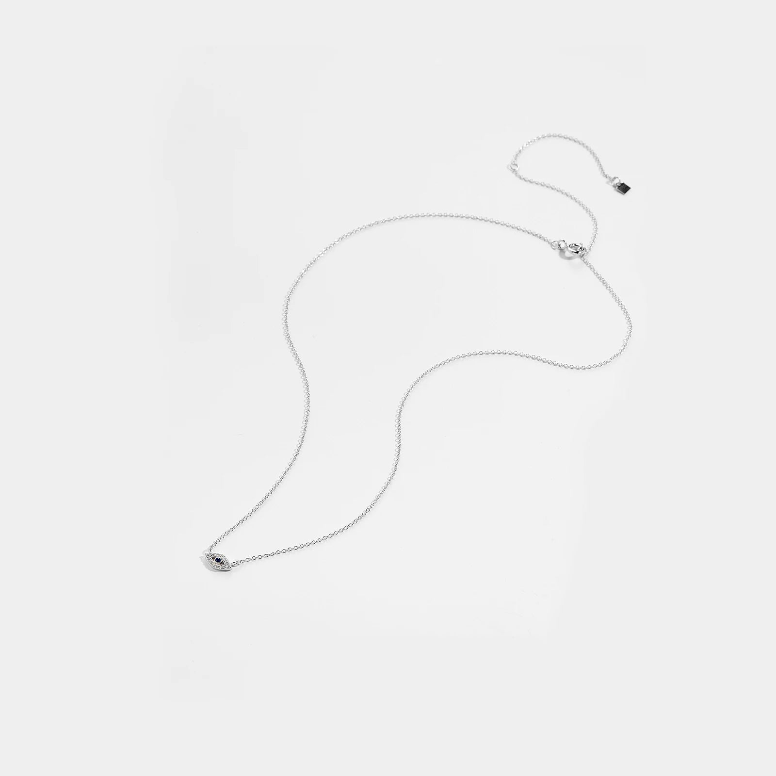 Sterling Silver Gold Locky Eye Blue Necklace - PureShop