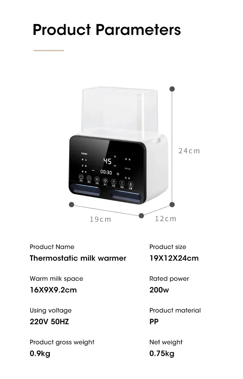Baby Bottle Warmer for Newborn with Accurate Temperature Control Timer Fast Multifunctional for Baby Milk Food Accessories - PureShop