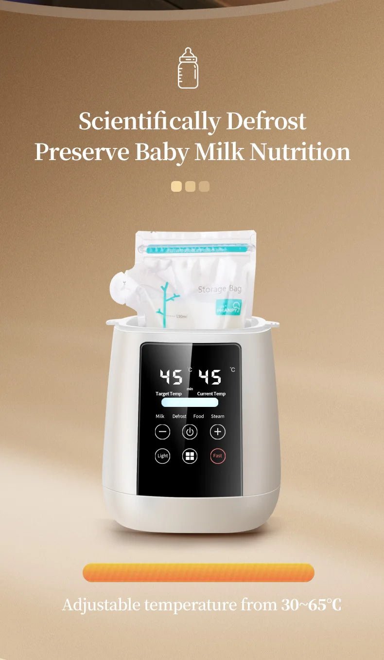 Baby Bottle Warmer & Sterilizer 6-in-1Multifuntion Breast Milk Warmer Accurate Temperature Control Baby Bottle Heater - PureShop