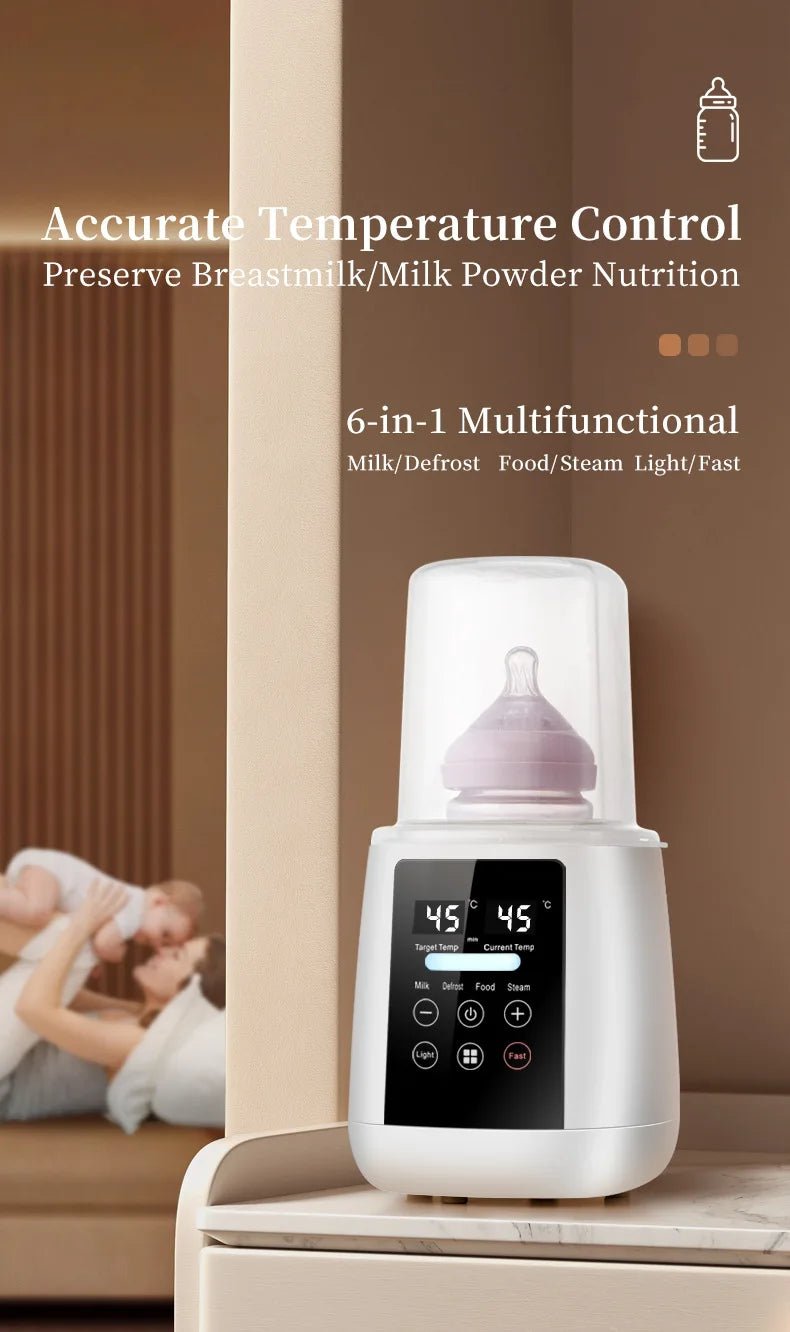 Baby Bottle Warmer & Sterilizer 6-in-1Multifuntion Breast Milk Warmer Accurate Temperature Control Baby Bottle Heater - PureShop