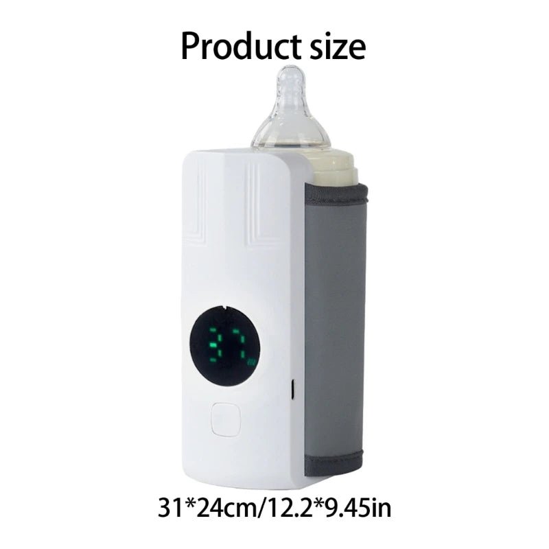 Baby Bottle Warmer Temperature Adjustable USB Powered Warmer Heater Travel Milk Warmer Insulation Cover with LCD Display - PureShop
