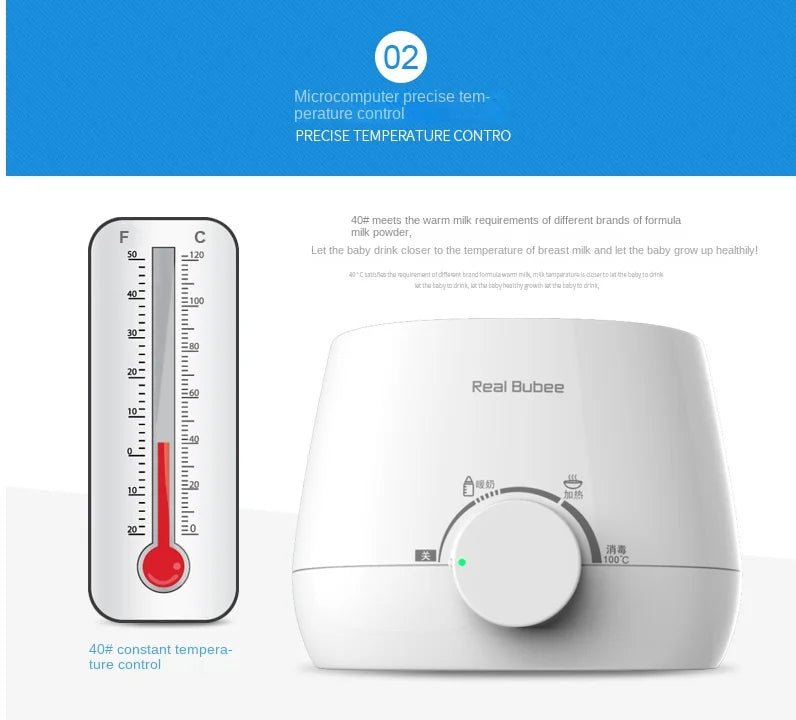 Baby Bottles Milk Warmer Food Heater Steam Sterilizer 5-Minute Fast Warming Precise Temperature Control Double Milk Warmer - PureShop