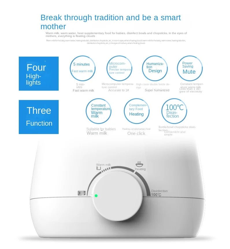 Baby Bottles Milk Warmer Food Heater Steam Sterilizer 5-Minute Fast Warming Precise Temperature Control Double Milk Warmer - PureShop