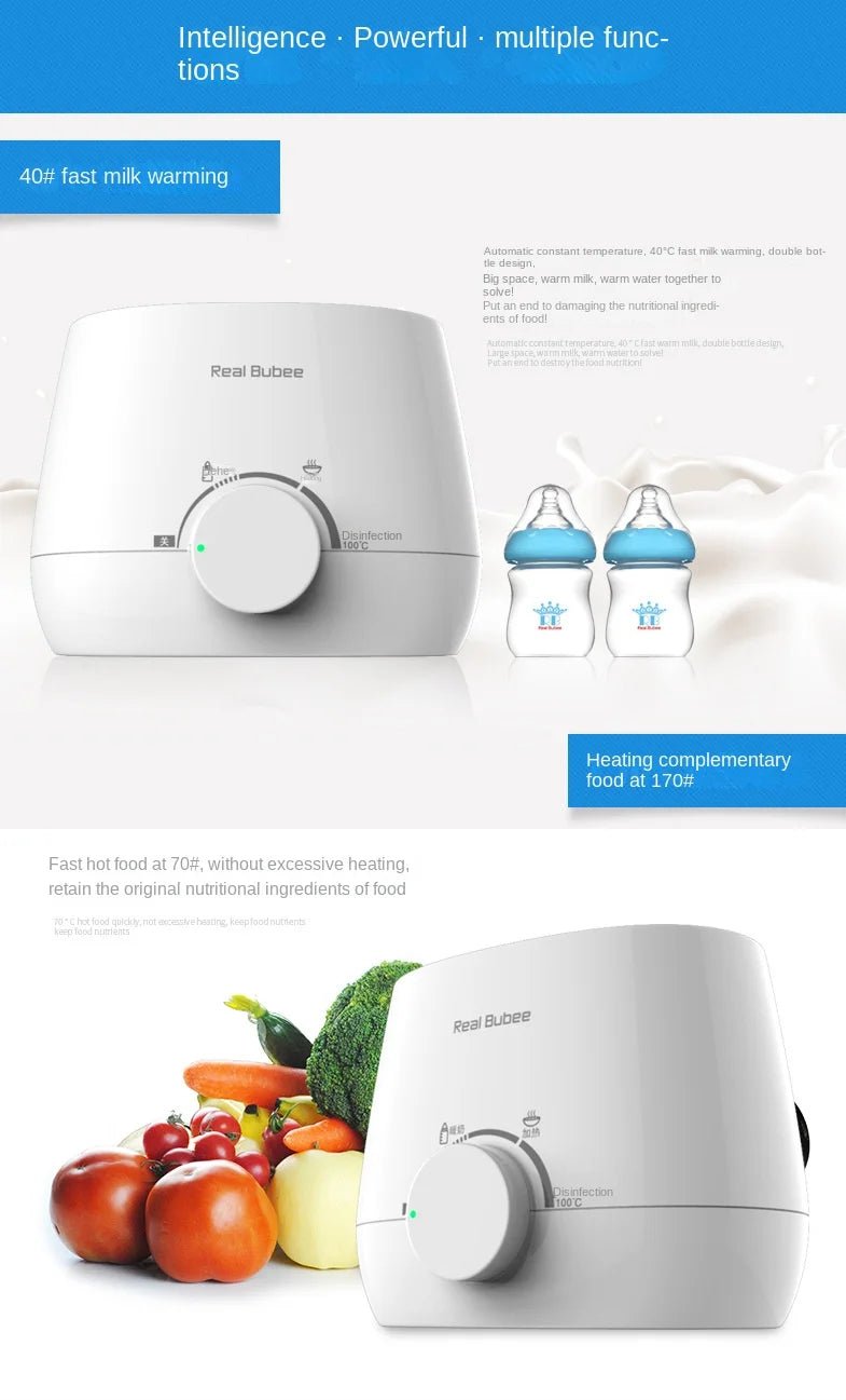 Baby Bottles Milk Warmer Food Heater Steam Sterilizer 5-Minute Fast Warming Precise Temperature Control Double Milk Warmer - PureShop