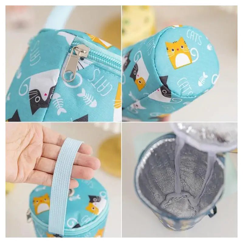 Baby Milk Bottle Insulation Bags Cartoon Portable Waterproof Feeding Bottle Thermal Bag Milk Warmer Cooler Stroller Hang Bags - PureShop