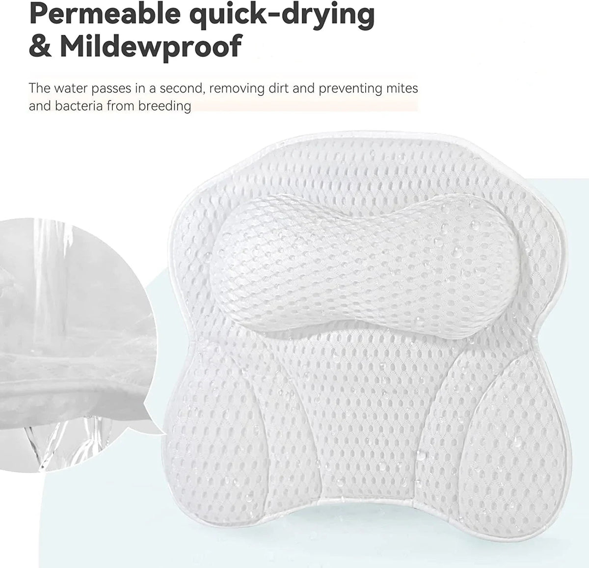 Bathtub Pillow for Tub, Bath Pillow for Neck & Back Support - PureShop