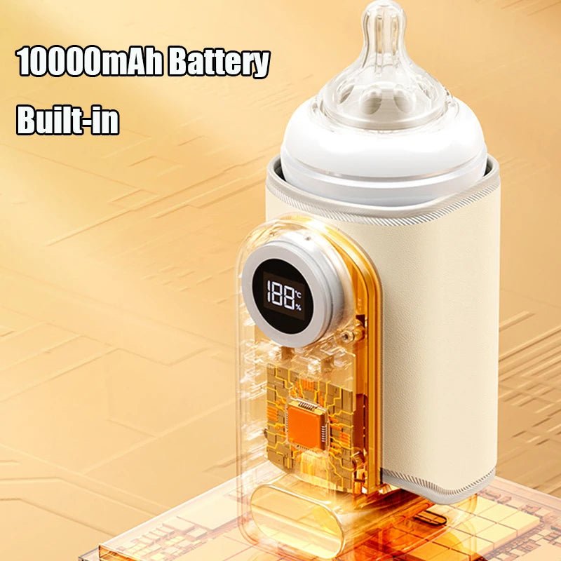 Bottle Warmer 4 in 1 Fast Heating Baby Milk Warmer with Accurate Temperature Display USB Charging Portable Wireless Milk Warming - PureShop