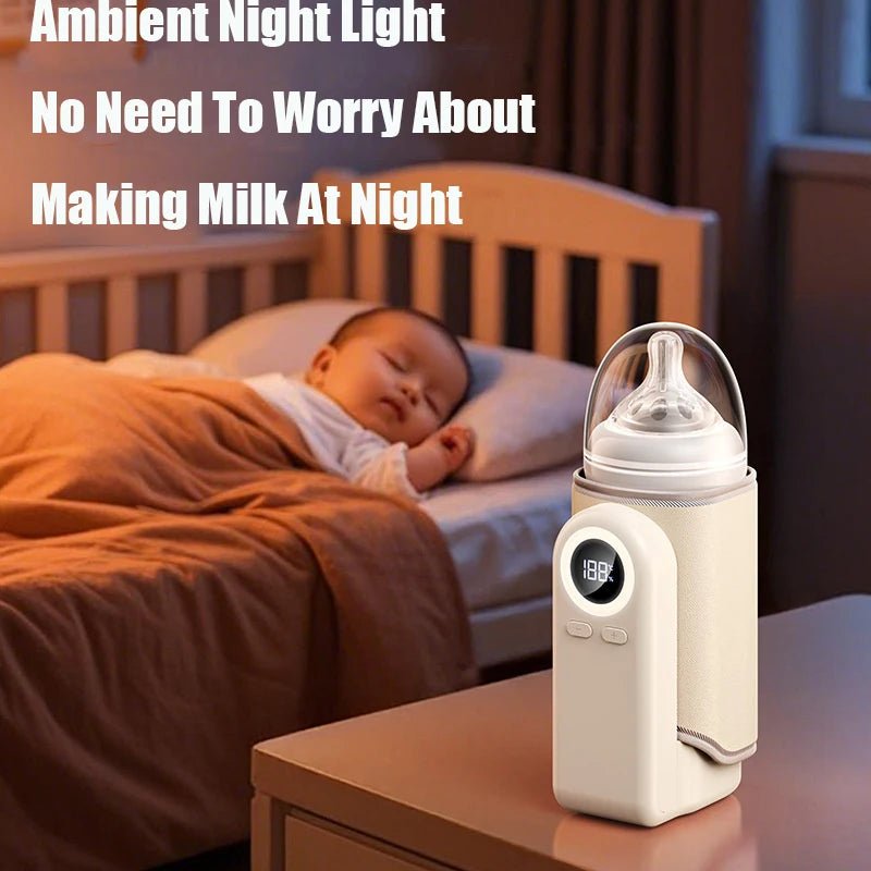 Bottle Warmer 4 in 1 Fast Heating Baby Milk Warmer with Accurate Temperature Display USB Charging Portable Wireless Milk Warming - PureShop