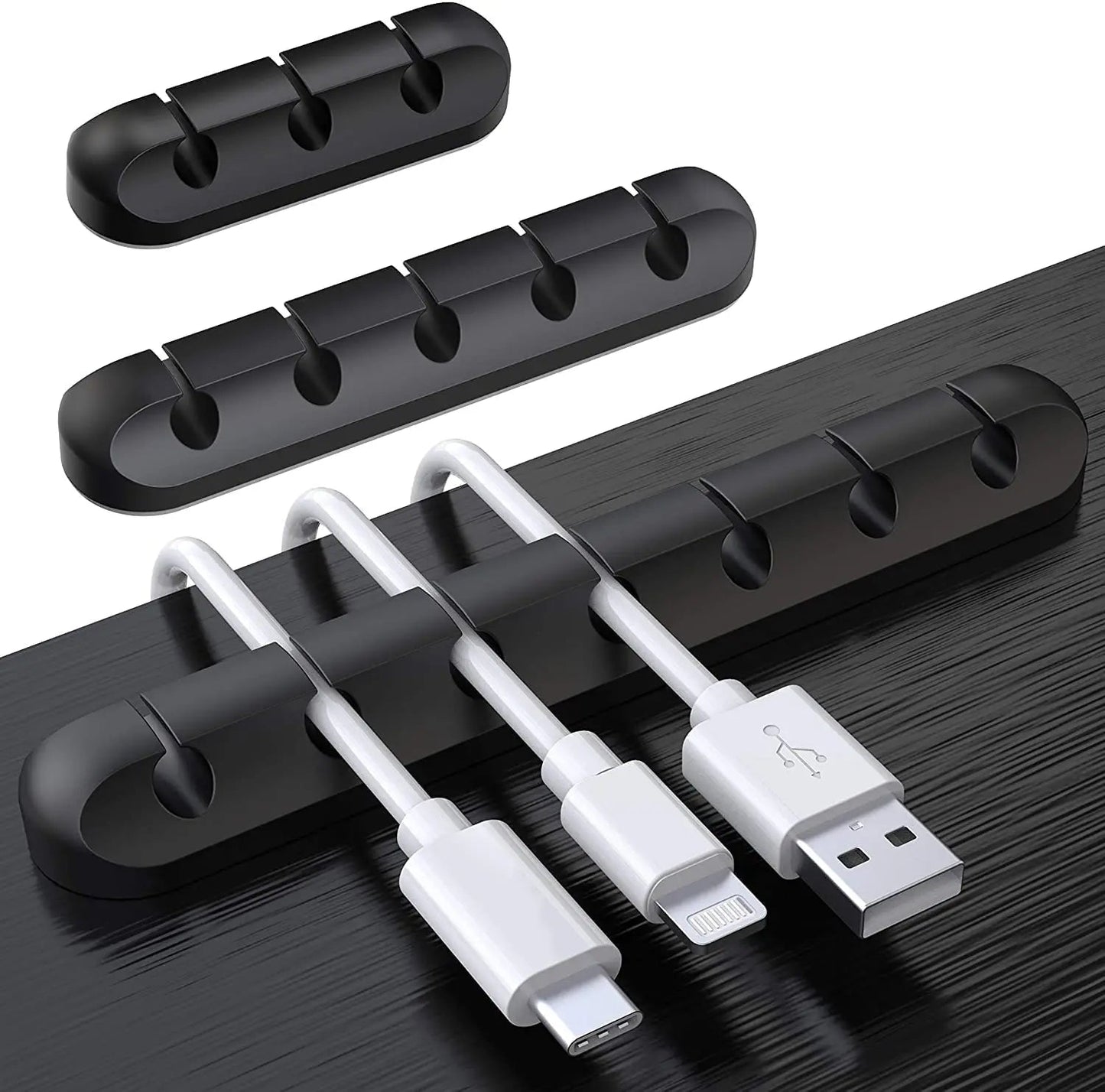 3-Pack Silicone Cable Clips for Desktop Cable Management - PureShop