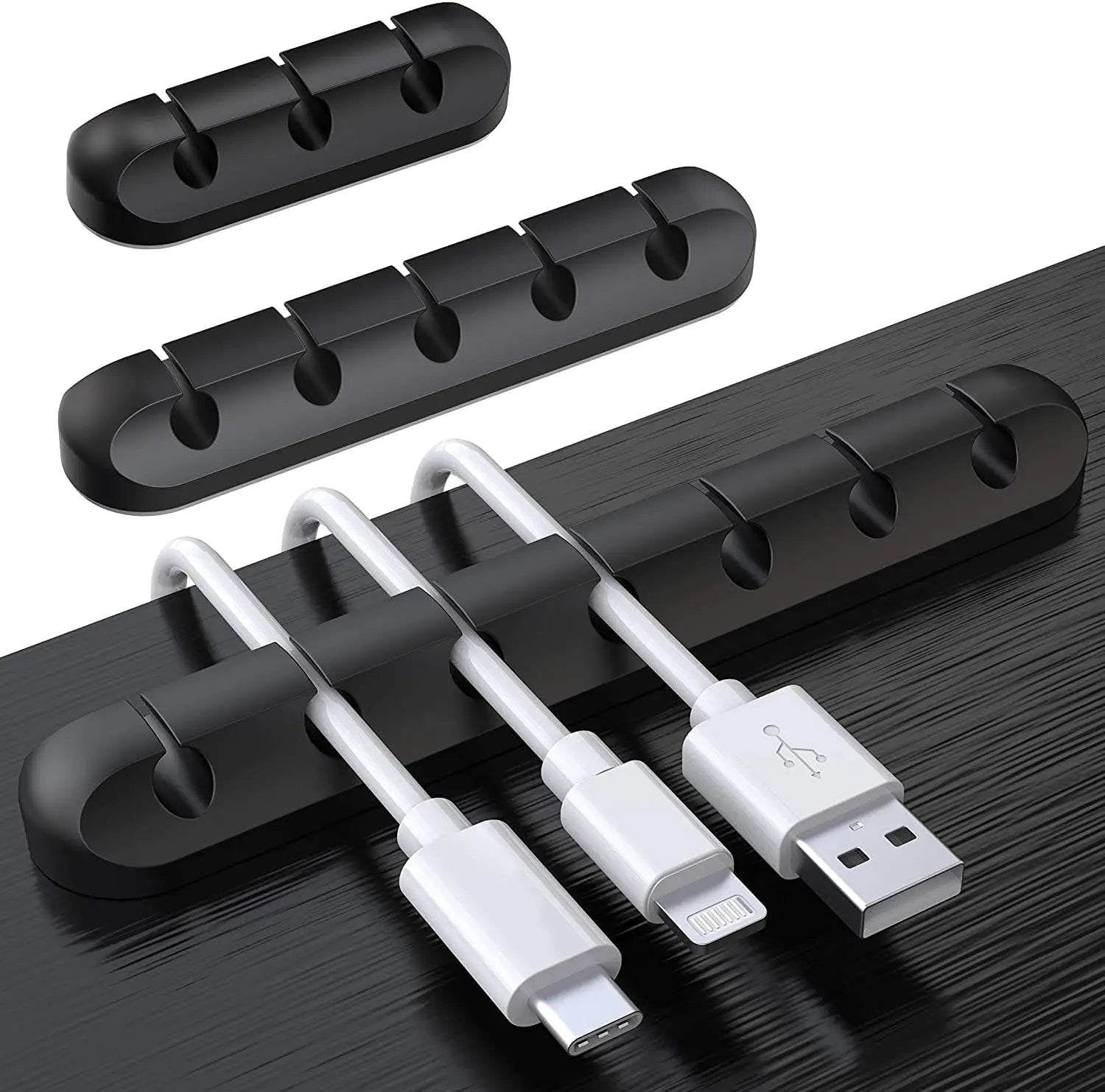 3-Pack Silicone Cable Clips for Desktop Cable Management - PureShop