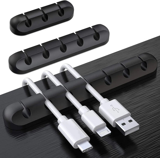 3-Pack Silicone Cable Clips for Desktop Cable Management - PureShop