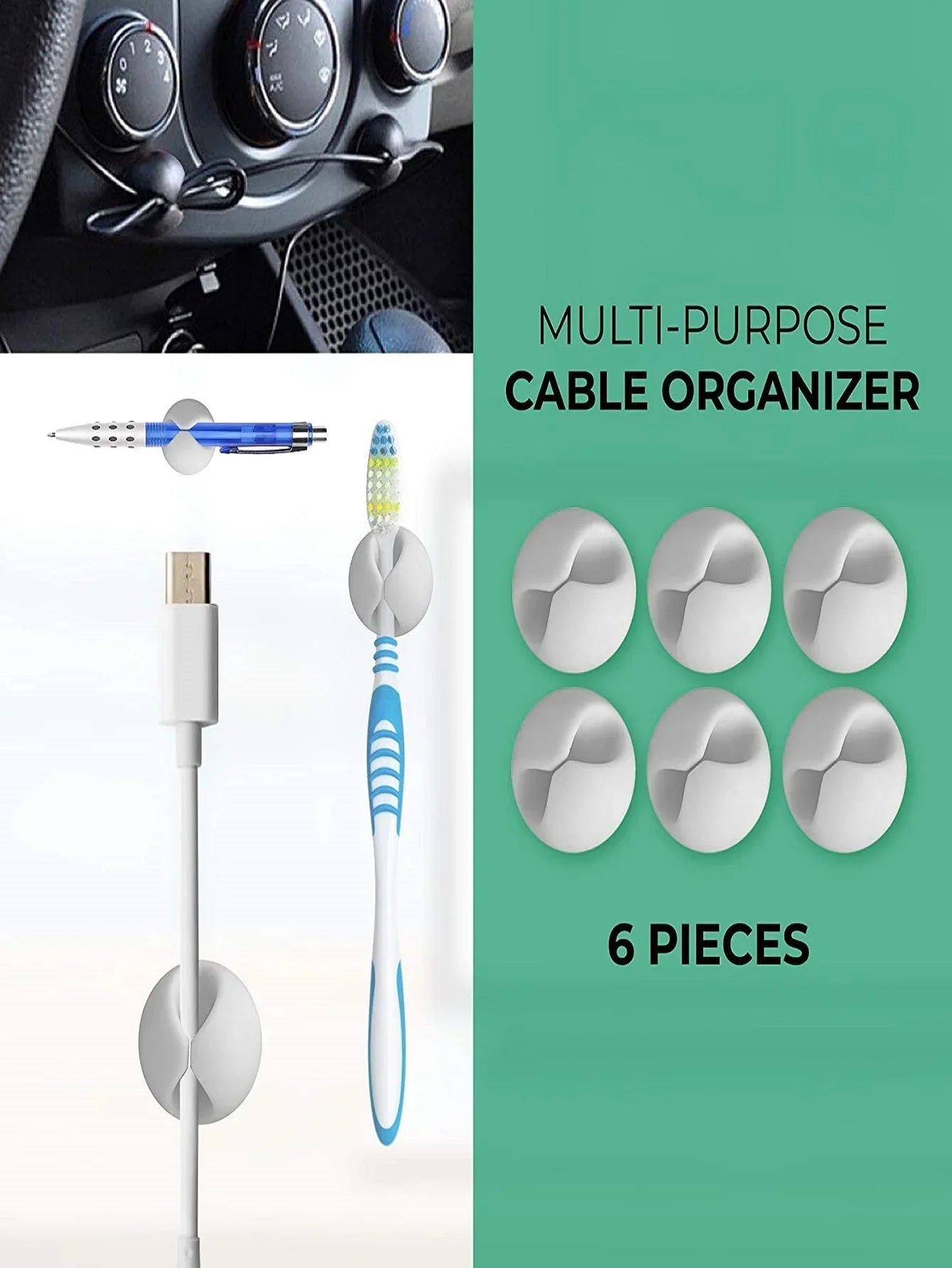 Cable Organizer Set: Clip, Tidy, Wind, Holder, Clasp - PureShop