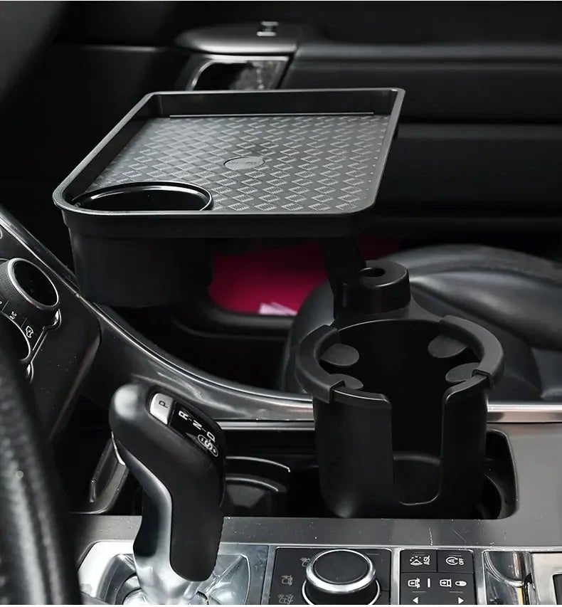 Adjustable Car Cup Holder with Food Table and 360-Degree Tray - PureShop