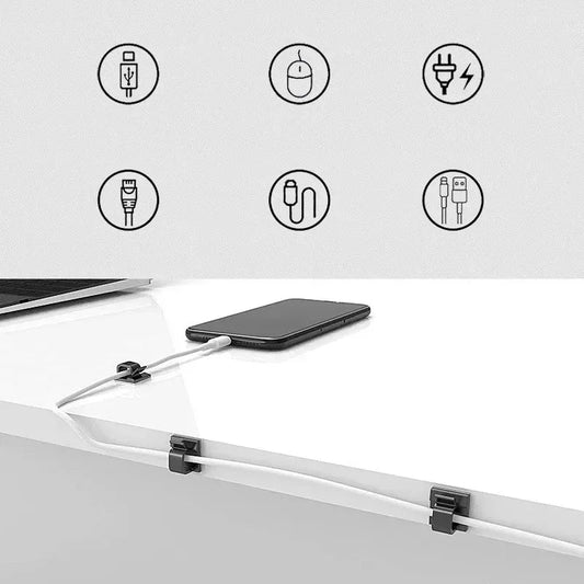 Car Cable Clip Organizer USB Fastener for Dashboard and Charging Cables - PureShop