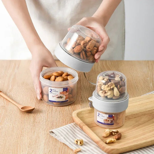 Carry Breakfast Cup Salad Cups Portable Yogurt Cereal Oatmeal Snacks Parfait Containers Salad Dressing Holders with Lid Forks - PureShop