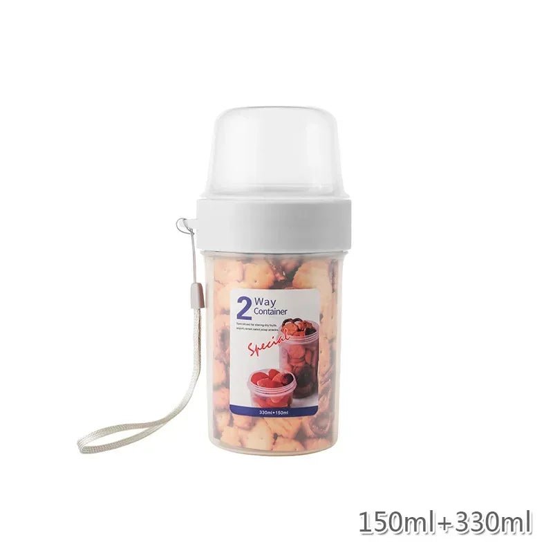 Carry Breakfast Cup Salad Cups Portable Yogurt Cereal Oatmeal Snacks Parfait Containers Salad Dressing Holders with Lid Forks - PureShop