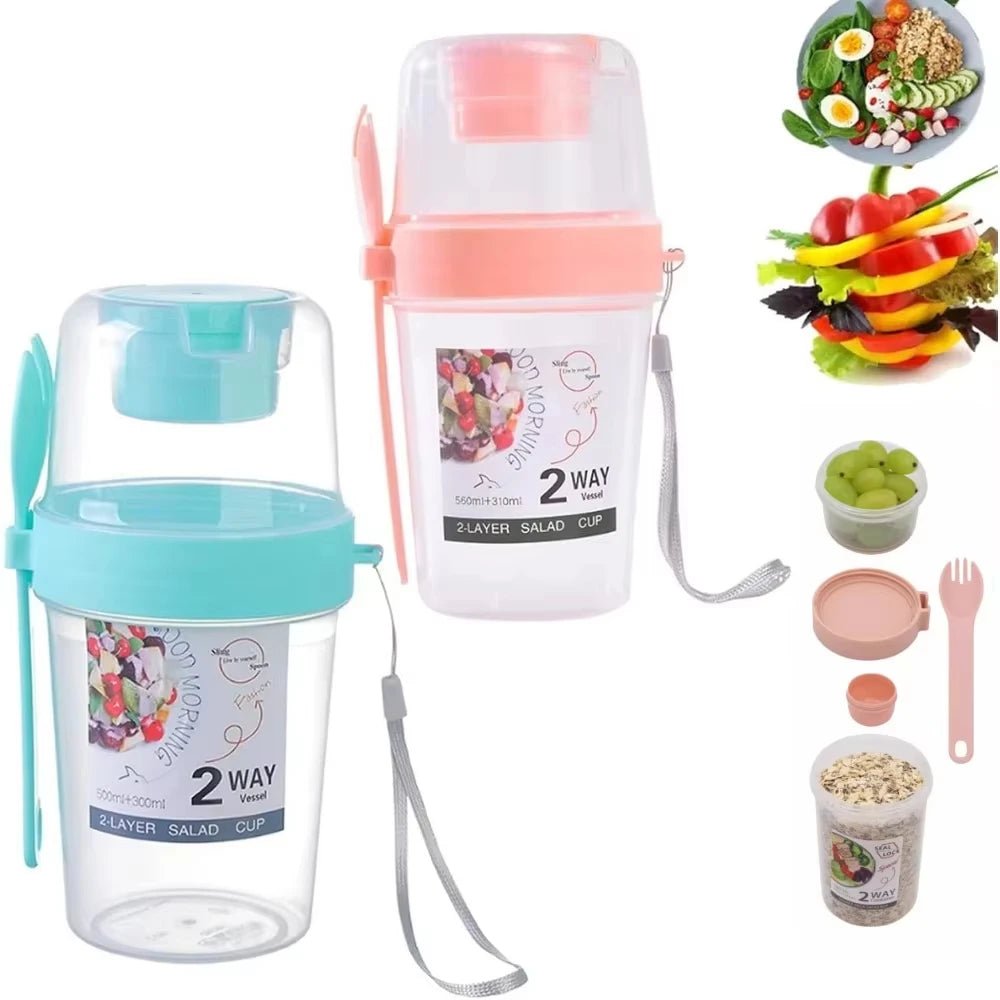 Portable Breakfast Salad Cup Set with Utensils - PureShop