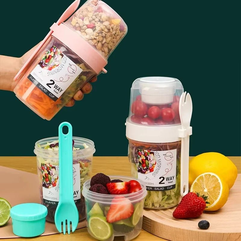 Portable Breakfast Salad Cup Set with Utensils - PureShop