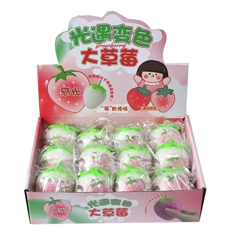 Color Changing Squishy Strawberry Stress Relief Fidget Toy for Kids Sensory Play - PureShop