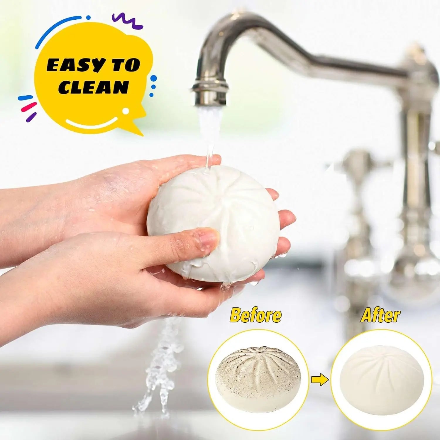 Colorful Dumpling Squishes Stress Balls Fidget Sensory Toys Simulation Food Squishies Bun with Steamer Squeeze Dough Ball Gifts - PureShop