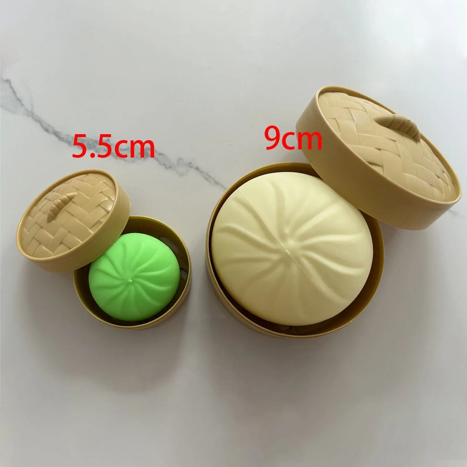 Colorful Dumpling Squishes Stress Balls Fidget Sensory Toys Simulation Food Squishies Bun with Steamer Squeeze Dough Ball Gifts - PureShop