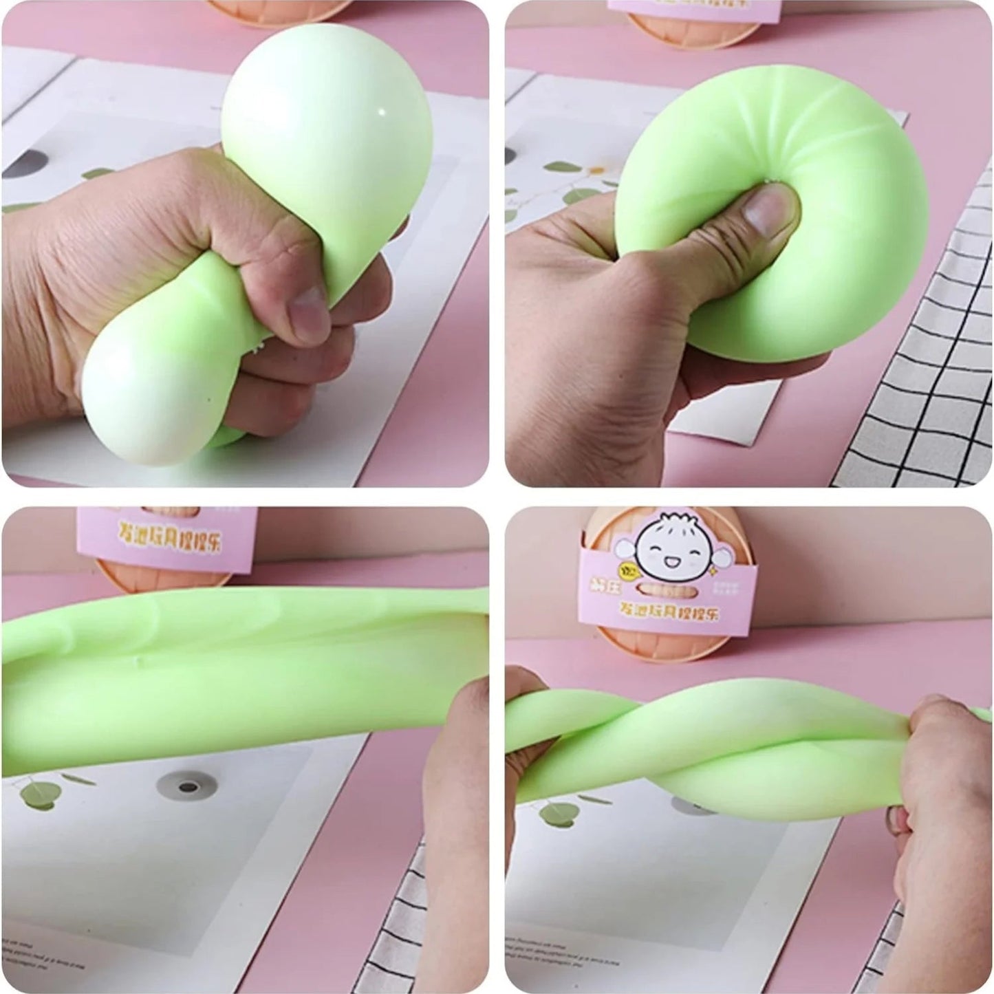 Colorful Dumpling Squishes Stress Balls Fidget Sensory Toys Simulation Food Squishies Bun with Steamer Squeeze Dough Ball Gifts - PureShop