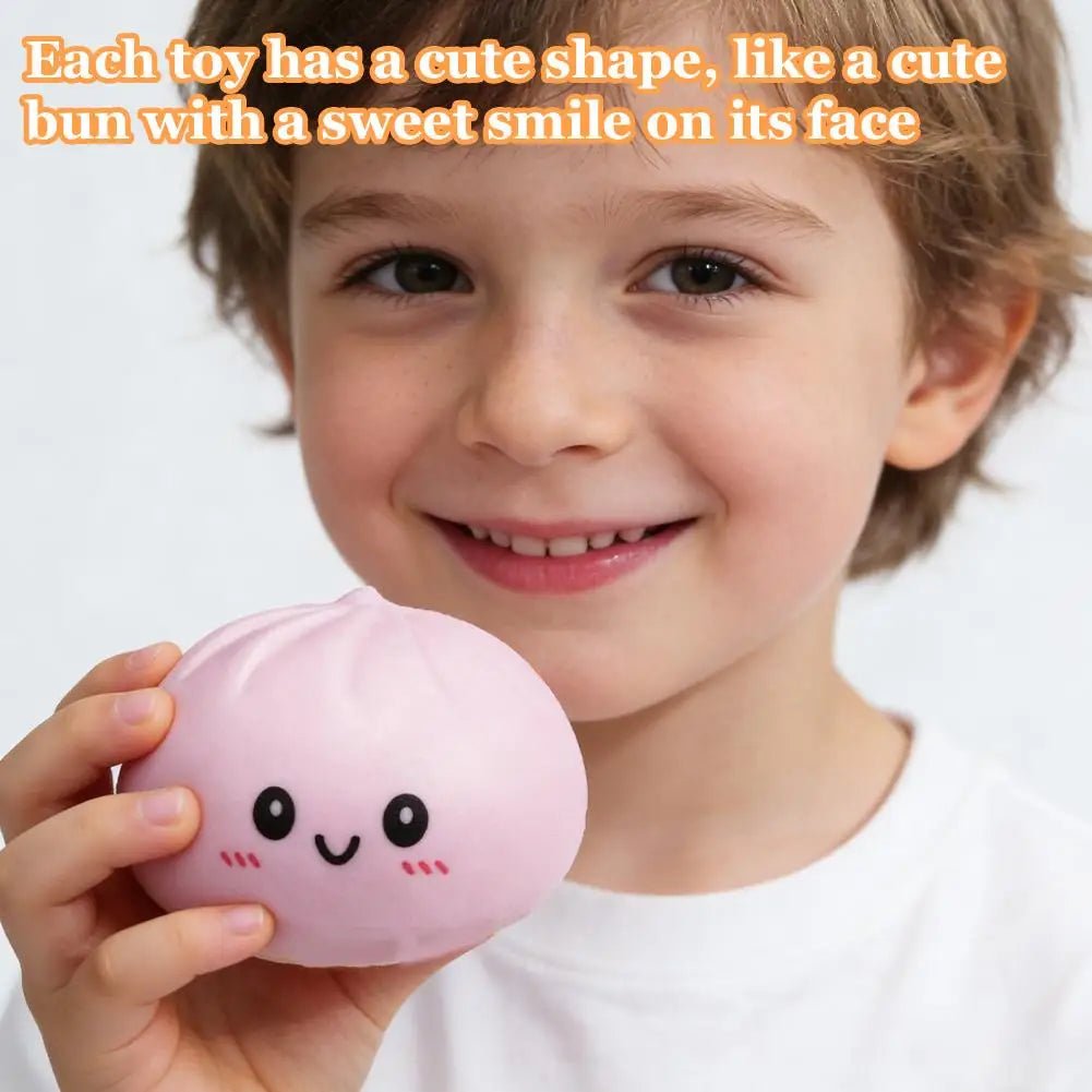 Colorful Dumpling Squishy Stress Relief Balls with Steamer Reusable Rebound Squeeze Reliever Toys Dough Ball Home Office Gifts - PureShop