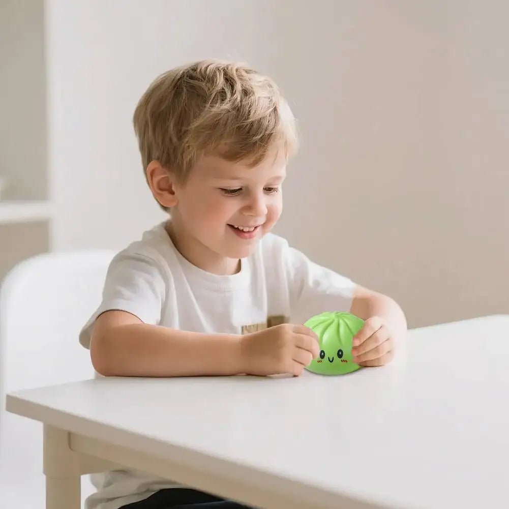 Colorful Dumpling Squishy Stress Relief Balls with Steamer Reusable Rebound Squeeze Reliever Toys Dough Ball Home Office Gifts - PureShop