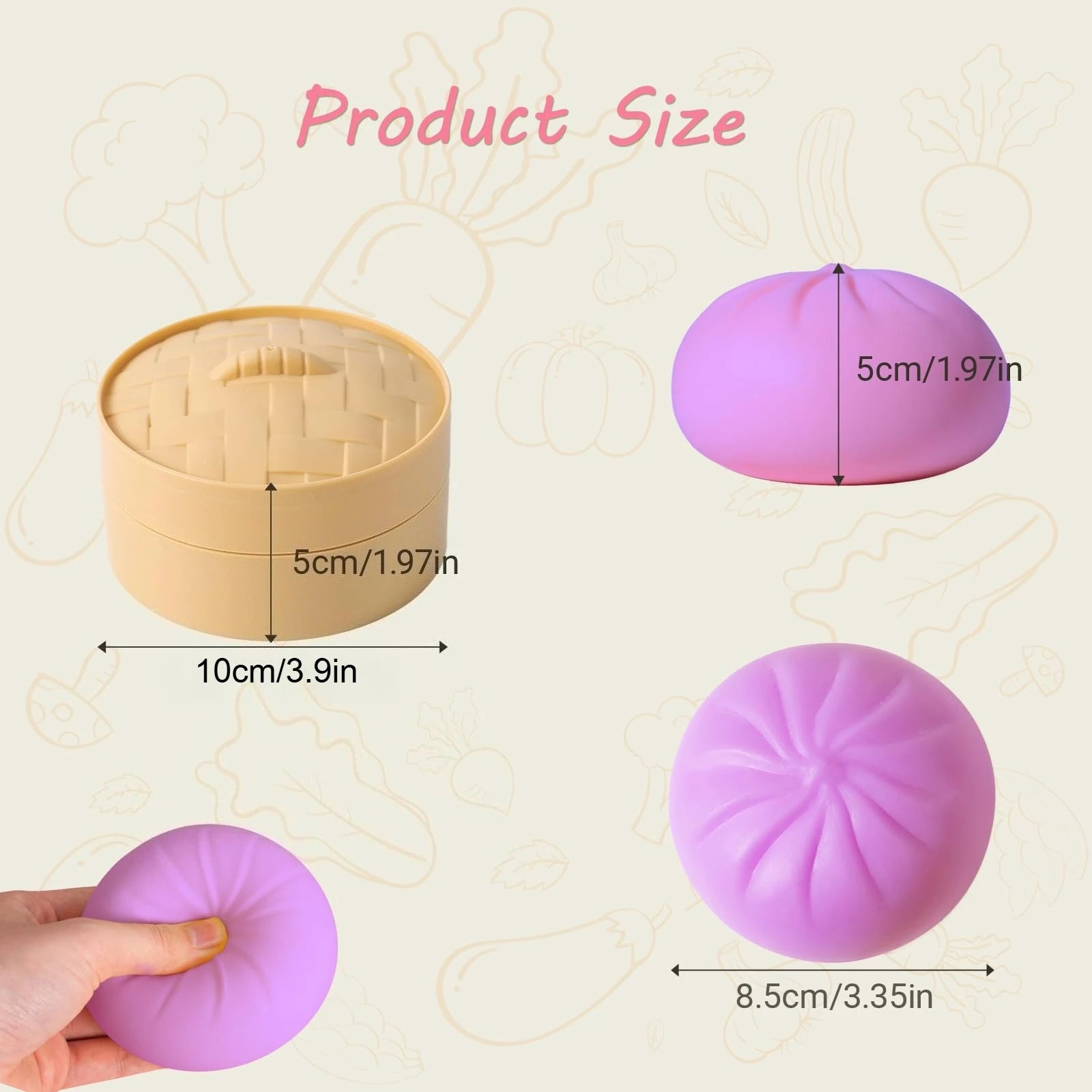 Colorful Squishy Steamed Buns Dumplings Stress Relief Fidget Toy Simulation Food Steamed Stuffed Bun Dough Squeeze Toys - PureShop