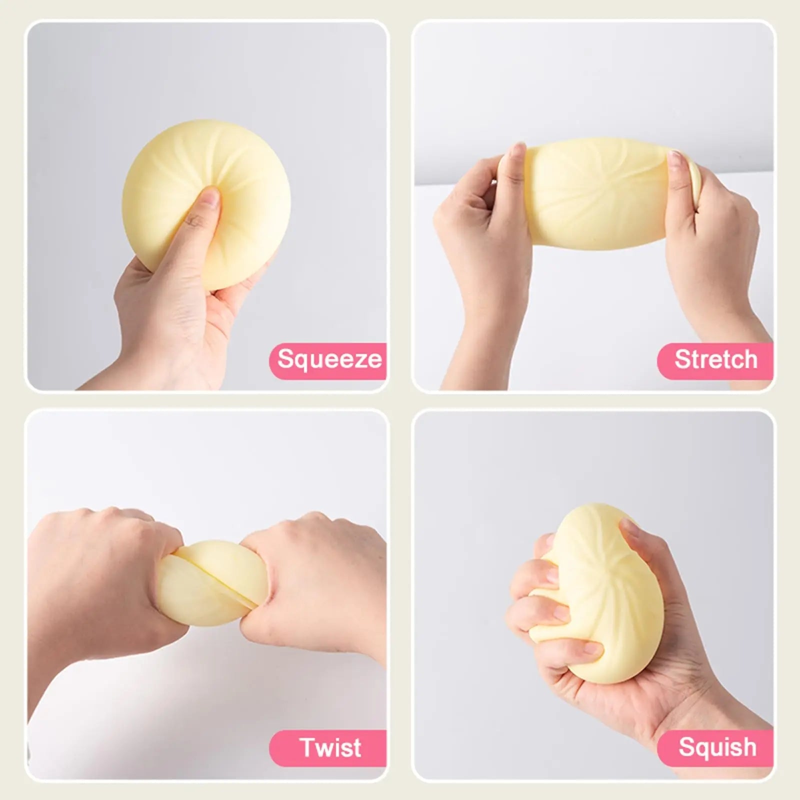 Colorful Squishy Steamed Buns Dumplings Stress Relief Fidget Toy Simulation Food Steamed Stuffed Bun Dough Squeeze Toys - PureShop