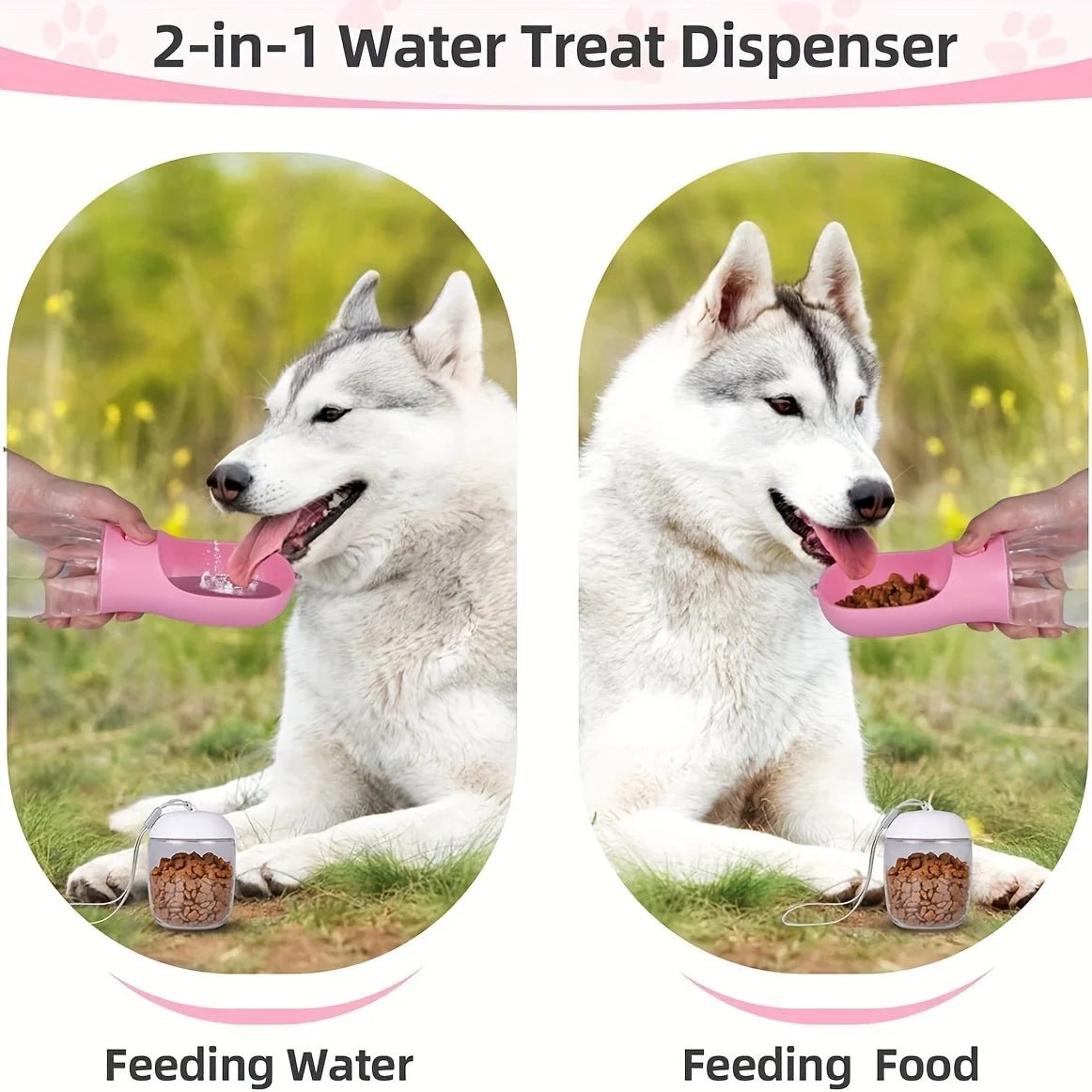 Portable Dog Cat Water Bottle with Food Container - PureShop