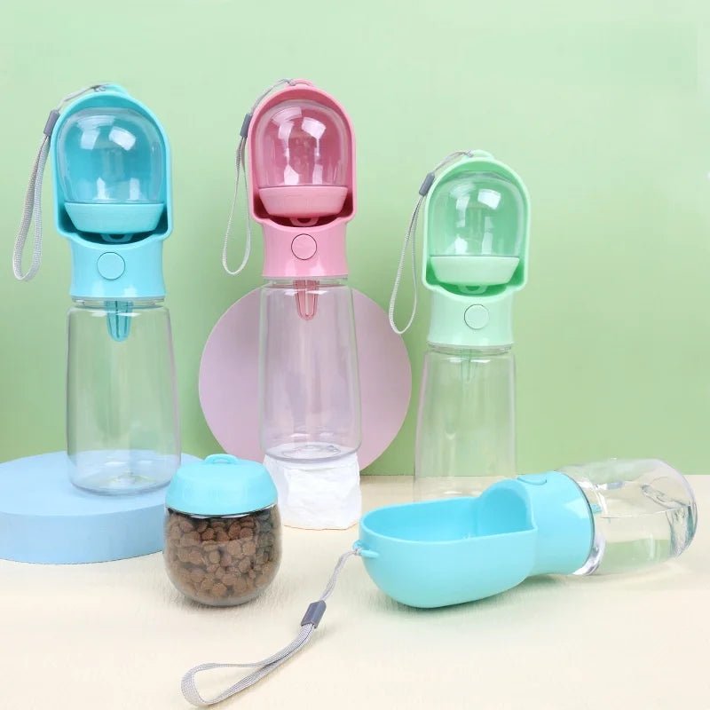 Portable Dog Cat Water Bottle with Food Container - PureShop