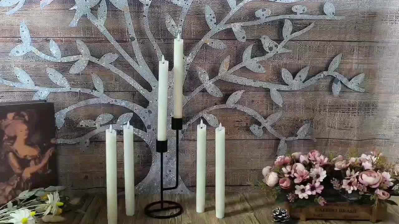 2/3/6pcs Red Real Wax Flameless Cone Candles, 9.6" 3D Wick Led Battery Operated Candle with Remote Control for Restaurant Table and Wedding Christmas Halloween Decoration