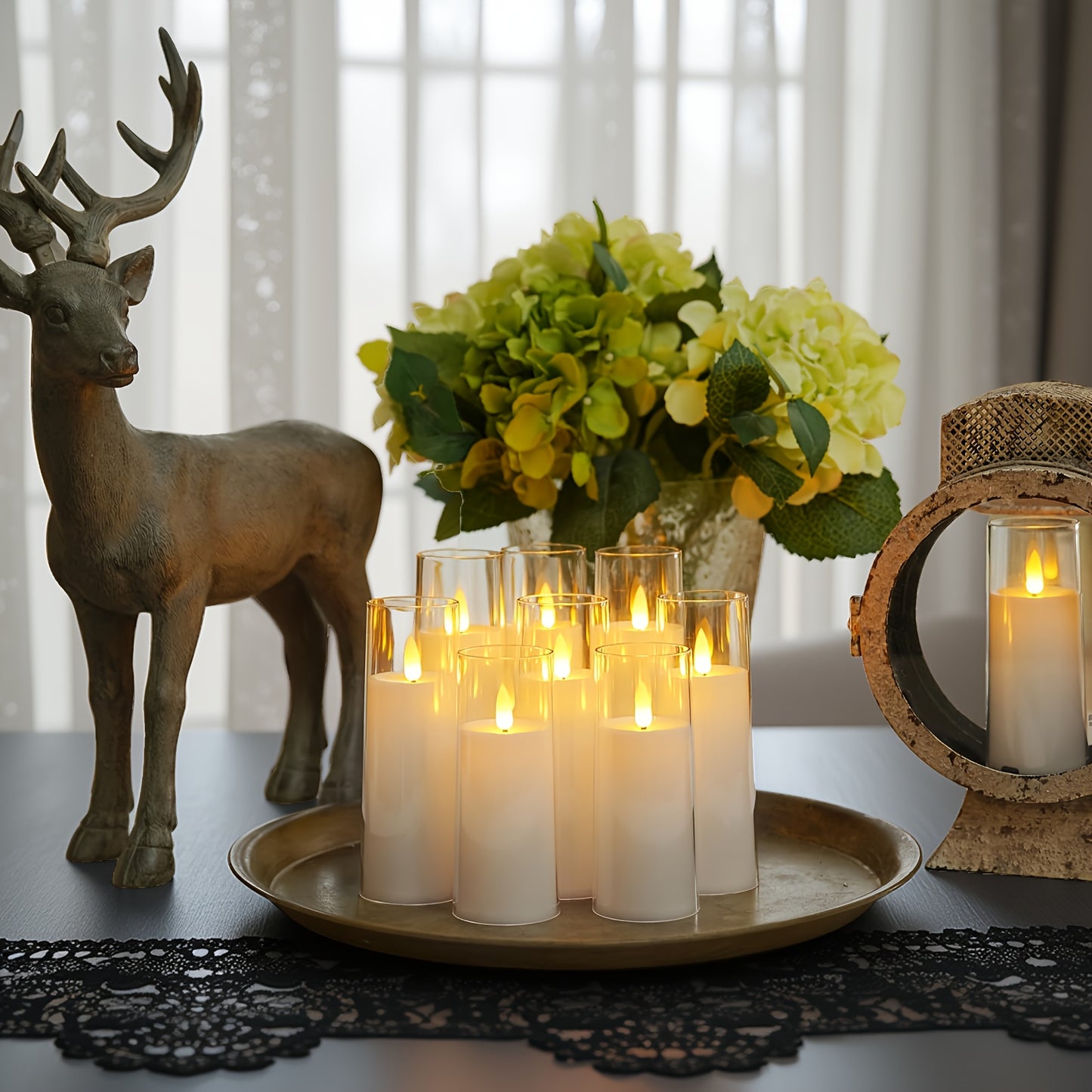 9pcs Flameless Candles, Flickering LED Pillar Candles, Battery Operated Candles with Remote & Timer, Decorative, Valentine's Day, Wedding, Home Decoration, Halloween, Christmas, Best for Christmas