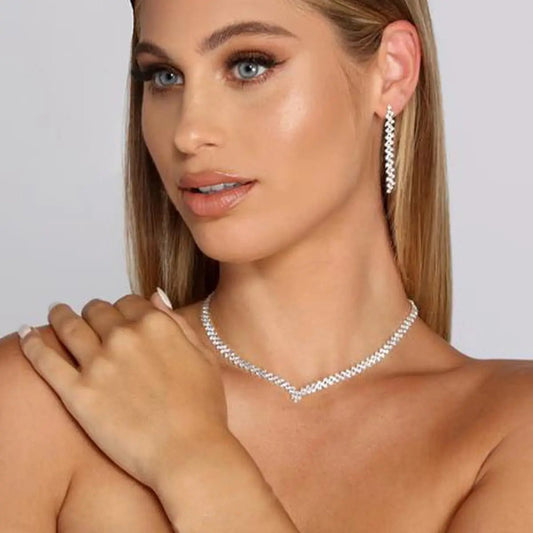 Elegant Necklace Earrings Duo - PureShop