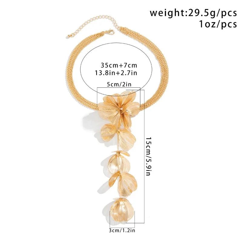 Exquisite Large Floral Leaf Pendant Necklace - PureShop